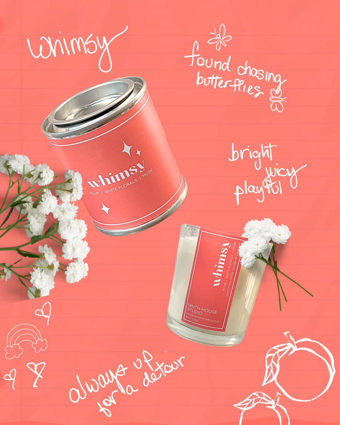 Whimsy Candle | Plum • White Florals • Musk